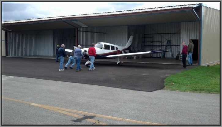 Moving into our new hangar.